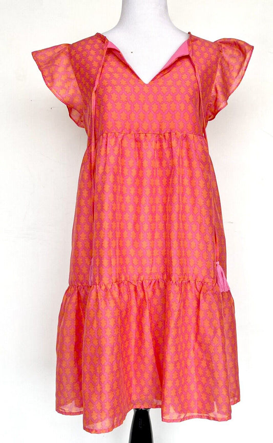 J Marie The Ella Tiered Flutter Sleeve Dress size M Retail $114 Price $65 NWT